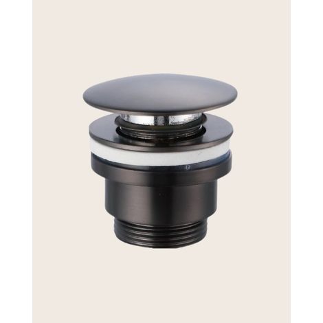 Piletta click clak lavabo e bidet universale in ottone zama pvd grigio metallico (1/3)