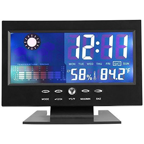 Thermomètre d'ambiance, hygromètre à thermomètre numérique, humidimètre de température à Moniteur intérieur avec Grand écran pour Chambre, Maison, Bureau, crèche, Noël (1/5)