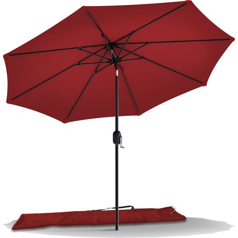 VOUNOT Ombrellone Basculante Parasole Spiaggia 2.70 x 2.40m con Copertura Protettiva, Rosso (1/7)