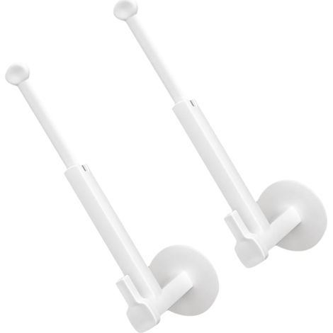 de 2 Crochets Adhsifs Muraux Blancs Supports pour Rideaux (1/5)