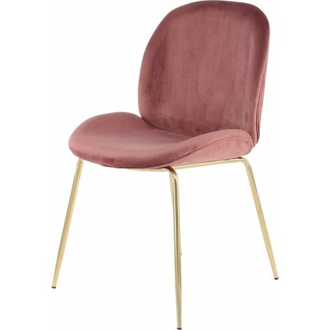 Chaises charlize 110 (lot de 2) - Rose pâle, laiton