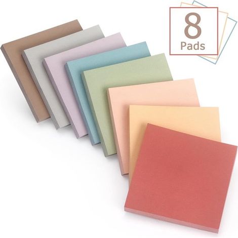 Notes adhésives 8 pièces 76 x 76 mm – Post-it décoratifs vintage – Papiers autocollants pour bureau maison école et organisation (1/5)