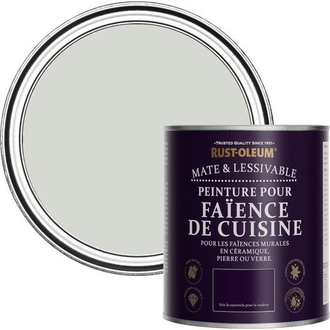 Peinture Grise Résistante à l'eau pour Faïence de Cuisine, Finition Mate - Gris d'hiver 750ml (1/5)