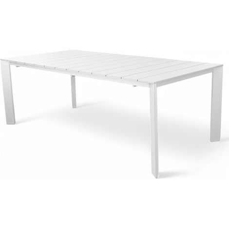 Tavolo allungabile in alluminio bianco 165/215x85xH75,5 cm per esterno Sacramento (1/5)