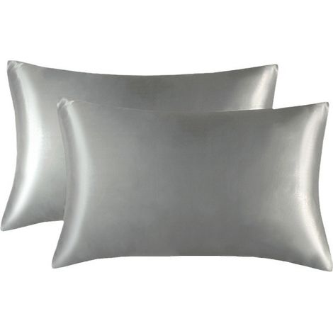 Fundas de Almohada de Seda Pura 100% Doble Cara, Suaves y Lisas Tamaño Estándar (1/5)