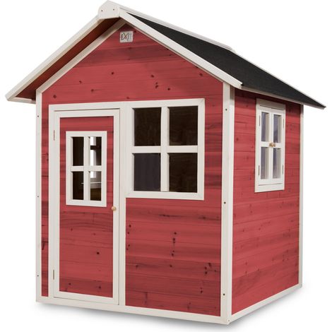 Maisonnette en bois pour enfants Loft 100 Rouge - Exit Toys