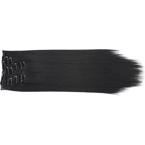 6 Extensions Capillaires Droites 60cm avec 16 Barres pour Costume Fête (1/5)