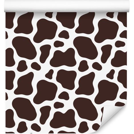 Papier peint à motifs de vaches bordeaux et gris clair pour salon et chambre 50x1000 cm (1/5)