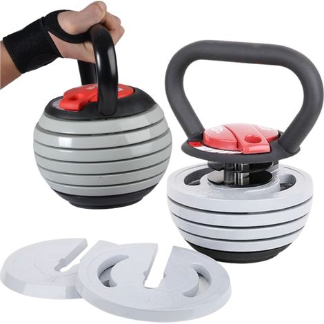 Manubrio regolabile in ghisa con kettlebell, 3,5-18,1