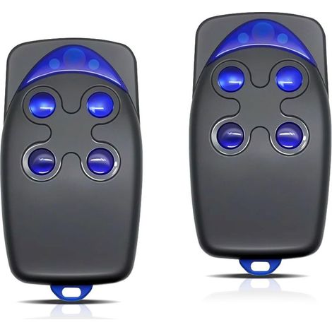 Télécommande 433 MHz pour portes de garage, compatible avec FLO4-RS, 4 canaux, lot de 2, distance de transmission 50-150 mètres. (1/5)