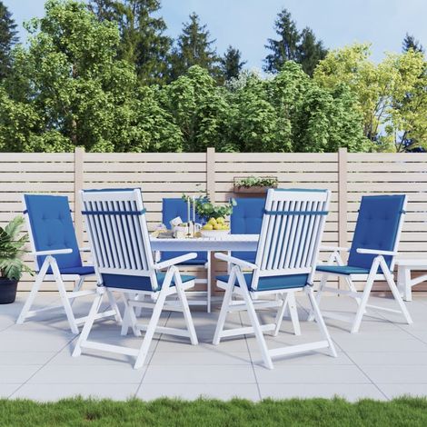 Coussins de chaise,Rembourrés pour chaise de jardin à dossier haut lot de 6 bleu royal BGT67992 (1/5)