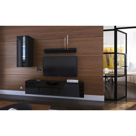 Ensemble meuble TV NEXT 271 AN271-17B-HG20-1A noir brillant 193 cm (1/2)