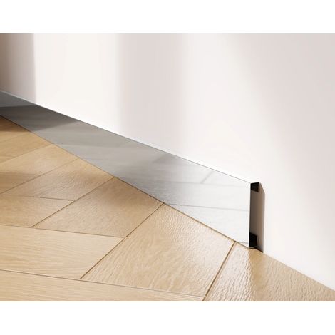 Plinthe FC en acier inoxydable 60 mm x 2700 mm - argent poli
