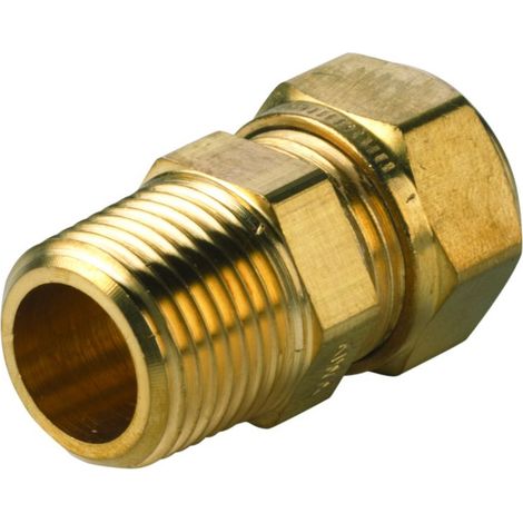 Flamco Super VHS Klemmringverschraubung, Übergang mit Außengewinde zylindrisch 12mm x G 1/2" Außengewinde, Messing