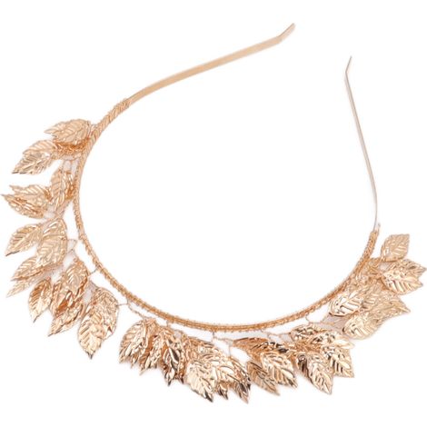 Serre-tête baroque en métal, tissé à la main, bandeau de mariée, couronne de feuilles en alliage, accessoires de cheveux