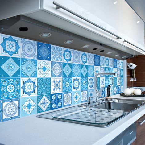 Sticker Mural Carrelage adhésif Cuisine Salle de Bain - 9 STICKERS CARRELAGES AZULEJOS ANGELINA - 9stickers10x10cm (1/5)