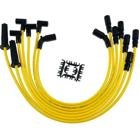 Fils Bougie - 8 mm - Haute Conductivité Électrique - Isolation Renforcée - Résistant à l’Usure - Pour Moteur à Allumage - Lot de 7 (1/5)