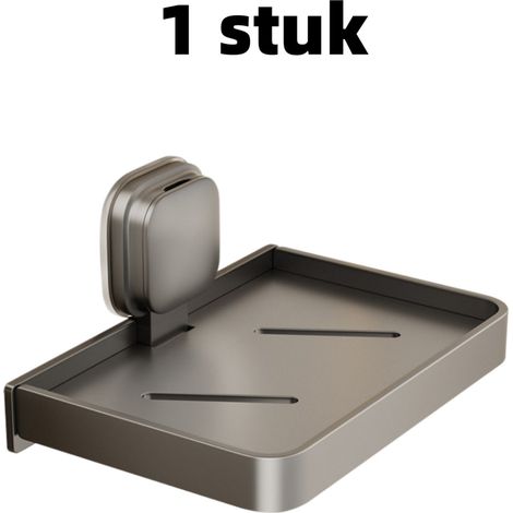 Support suspendu pour boîte à mouchoirs et rouleau de papier, installation sans perçage avec ventouse, 18,5 x 13 x 4,5 cm, gris (1/5)