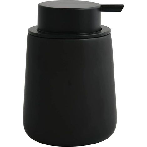 Matte Lotion-Seifenspender - Keramik-Flüssigseifenspender - Nachfüllbar - Manueller Seifenspender - für Zuhause, Badezimmer 400 ml (Schwarz) (1/5)