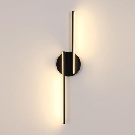 COMELY Applique Murale Intérieure LED, Lampe Murale Moderne 16W pour Chambre, 55CM, Luminaire Mural en Acrylique pour Cuisine, Salon, Couloir, Escalier - Noir - Lumière Chaude 3000K (1/5)