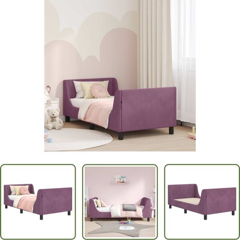 vidaXL Samt - Kinderbettgestell mit Kopfteil Lila 80 x 160 cm Samt (1/5)