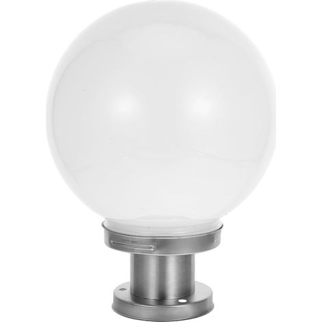 Lampadaire Extérieur LED Globe Étanche en Acrylique 25 CM Socle en Acier Inox pour Éclairage de Jardin Terrasse et Cour Installation Murale (1/5)