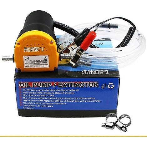 Pompe à huile moteur automatique 60 W de qualité supérieure, 12 V/24 V, électrique, pour l'extraction d'huile/diesel et le transfert de carburant. Pompe d'aspiration pour bateau. (1/4)