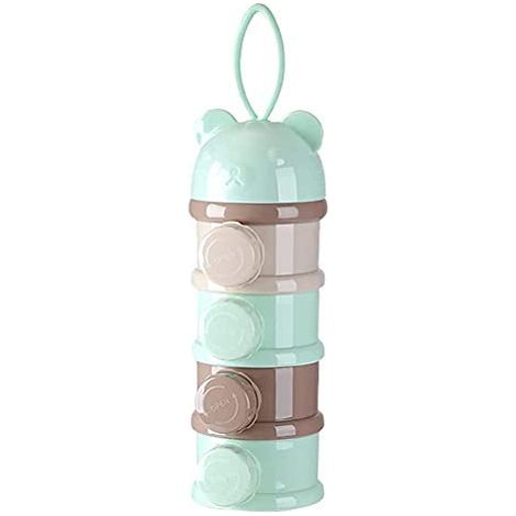 Milk Powder Dispenser 4-Layer Baby Food Storage, Portable Milk Powder Formula Dispenser 4 Compartments Food Snacks Container Baby Kids Baby Food
