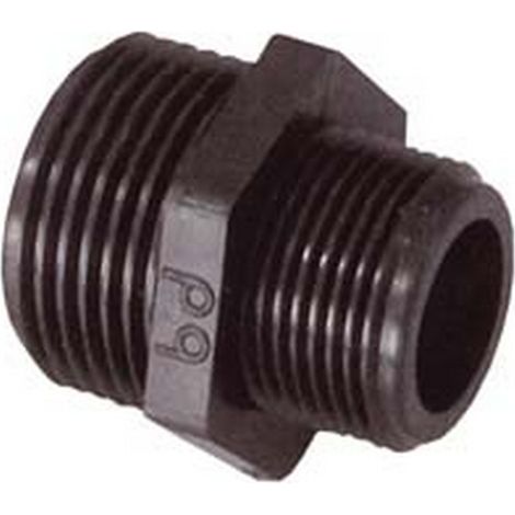 20PZ NIPLES RIDOTTO FILETTATO MASCHIO MASCHIO IN POLIPROPILENE - M 1"1/4 M 1"