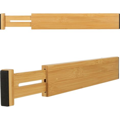 Organizador de cajones separador de bambú ajustable 43x6x1,5cm 1 pieza