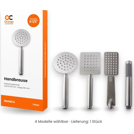 Edelstahl Handbrause Duschkopf Brausekopf Duschbrause Duscharmatur Dusch Kopf (1/5)
