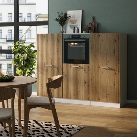 Küchenblock R-Line, Artisan Eiche/Weiß, 180 cm ohne Arbeitsplatte, Vicco
