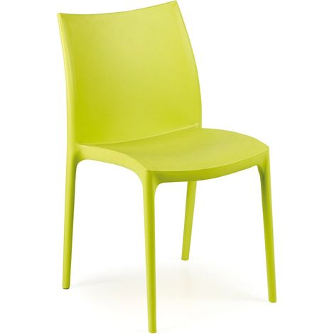 Dmora - Sedia da esterno 0, Seduta da giardino, Sedia per tavolo da pranzo, Poltrona outdoor, 100 % Made in Italy, Cm 46x54h82, Verde