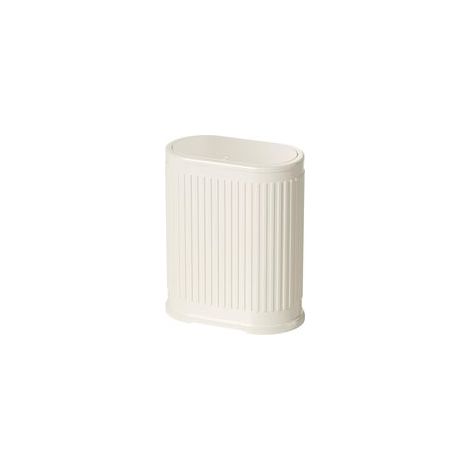 Poubelle de cuisine avec couvercle, poubelle fine en acier inoxydable de 15 litres/4 gallons pour salon, cuisine, bureau, chambre à coucher (crème) (1/5)