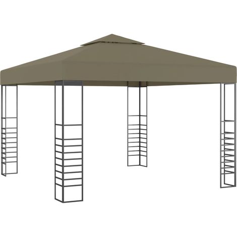 Tonnelle de Jardin Tente de réception - Rapide à Installer de jardin 3x3 m Taupe 180 g/m² BV489467 - BonneVie (1/4)