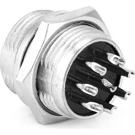 100 Stück BERM Luftfahrtstecker, universell, 8-adrig, Edelstahlgehäuse, Stecker, 16 mm (1/5)