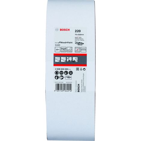 Juego de bandas de lija X440 10 uds. 75 x 533 mm 220  BOSCH 2608606085