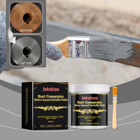 Rust-removing water-based metallic paint (gray), wear-resistant, multi-purpose, scratch-resistant, glossy metallic paint - gray -- BIEMMEDUE (1/5)
