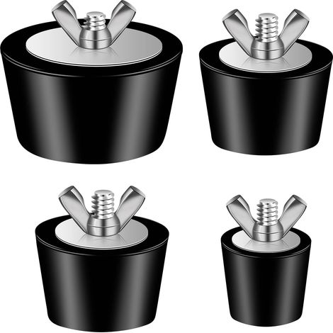 4-teiliger Rücklaufstopfen für Pools, Skimmer-Winter-Frostschutzstopfen, Edelstahlschrauben für Aufstellpools, 51 mm, 2-teilig, 25 mm (1/4)