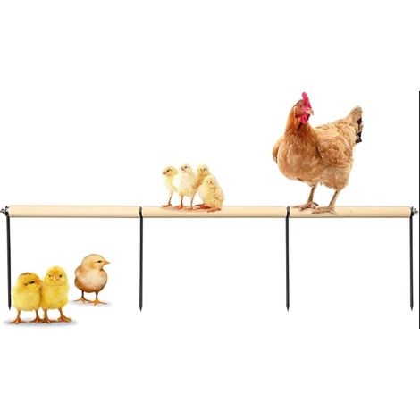 Chicken Perches Wooden Stand with Metal Stake for Outdoor Training Chicken Coop Accessories Suitable for Chickens Roosters Chicks and Large Birds (1/5)