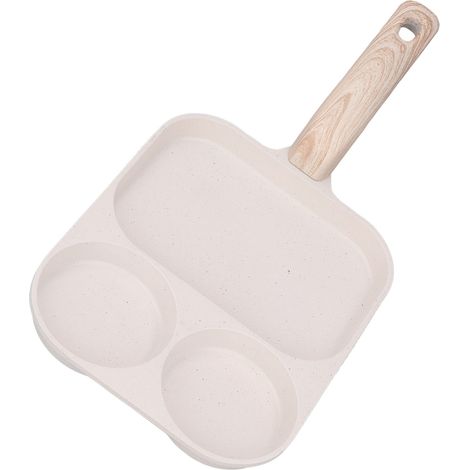 Poêle à œufs antiadhésive, poêle à frire les œufs, poêle à griller carrée à 3 compartiments pour le petit-déjeuner, compatible avec les plaques à gaz et à induction, format surdimensionné 40 x 19 cm (1/5)