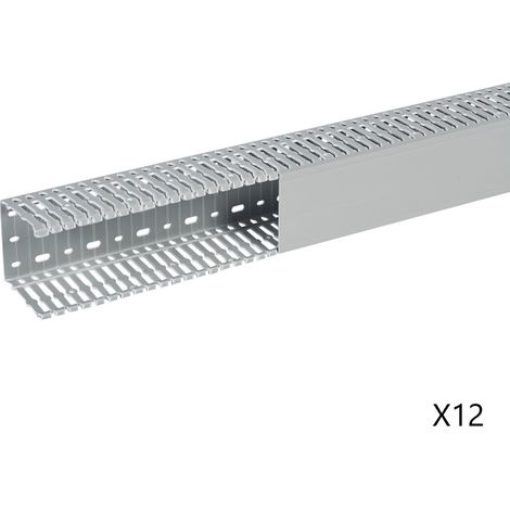 Lot de 12 Goulottes de Câblage PLANET WATTOHM Segma 8x8 cm 2m gris - 21168 (1/2)