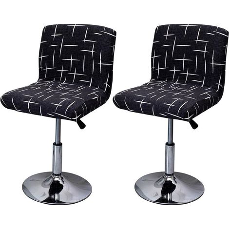 Ensemble de 2 housses extensibles pour tabourets de bar à motifs croix et étoiles, housse imprimée pour chaise haute