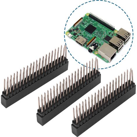 3 Stück 2 x 20-polige, extra hohe zweireihige Buchsenleisten mit 2,54 mm Rastermaß für Raspberry Pi (1/5)