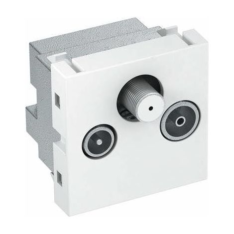 OBO Bettermann Toma de antena toma de derivación, Radio - TV - SAT 45x45mm policarbonato blanco puro RAL 9010, 6105282
