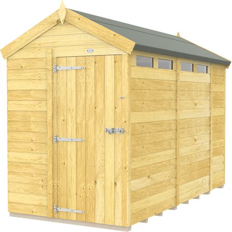 5 x 10 Feet Apex Security Shed - Single Door - Wood - L302 x W147 x H217 cm