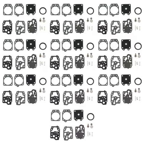 Kit de 10 joints et aiguilles de réparation de carburateur pour débroussailleuse Walbro K20-WYJ, Echo, Husqvarna, Toro, Ryobi, Honda et Homelite.