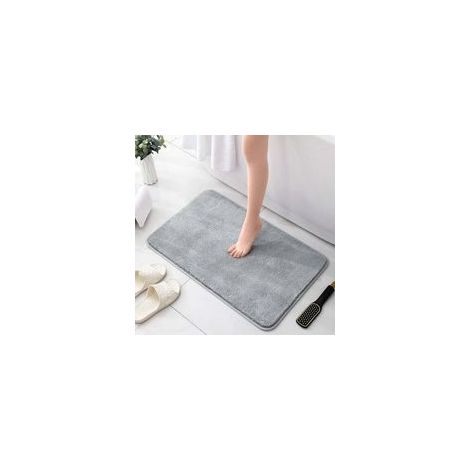 Superdicke, saugfähige, rutschfeste Duschmatte fürs Badezimmer, maschinenwaschbare Chenille-Bodenmatte (grau, 60x90cm)