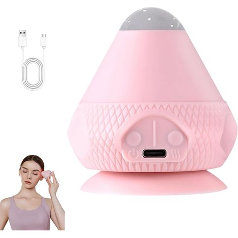 Balle de massage électrique par adsorption, masseur circulaire électrique pour le dos et les épaules, balles de libération fasciale avec ventouse, portable pour la maison et le bureau (Rose)