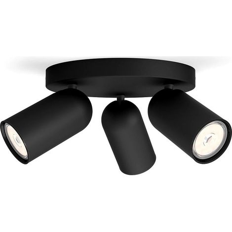Lampada da Soffitto con Tre Faretti  Pongee Nero